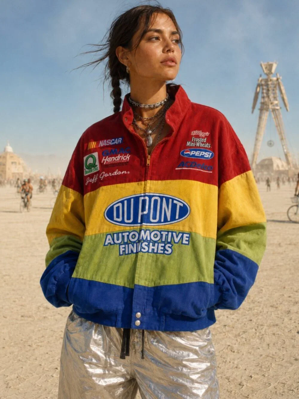 Vintage Y2K Chase Authentics DuPont NASCAR Racing Jacket Youth M Cropped RAVE